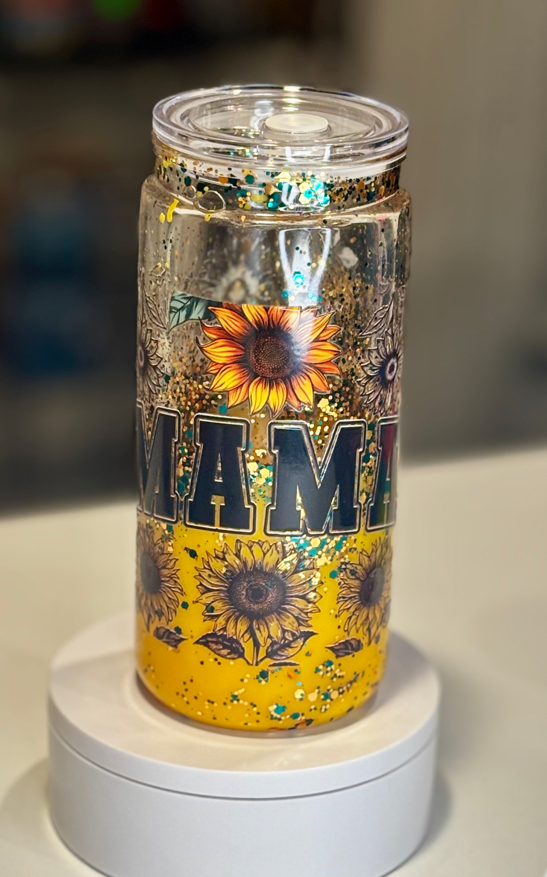 20oz Acrylic Snowglobe Tumbler- Mama