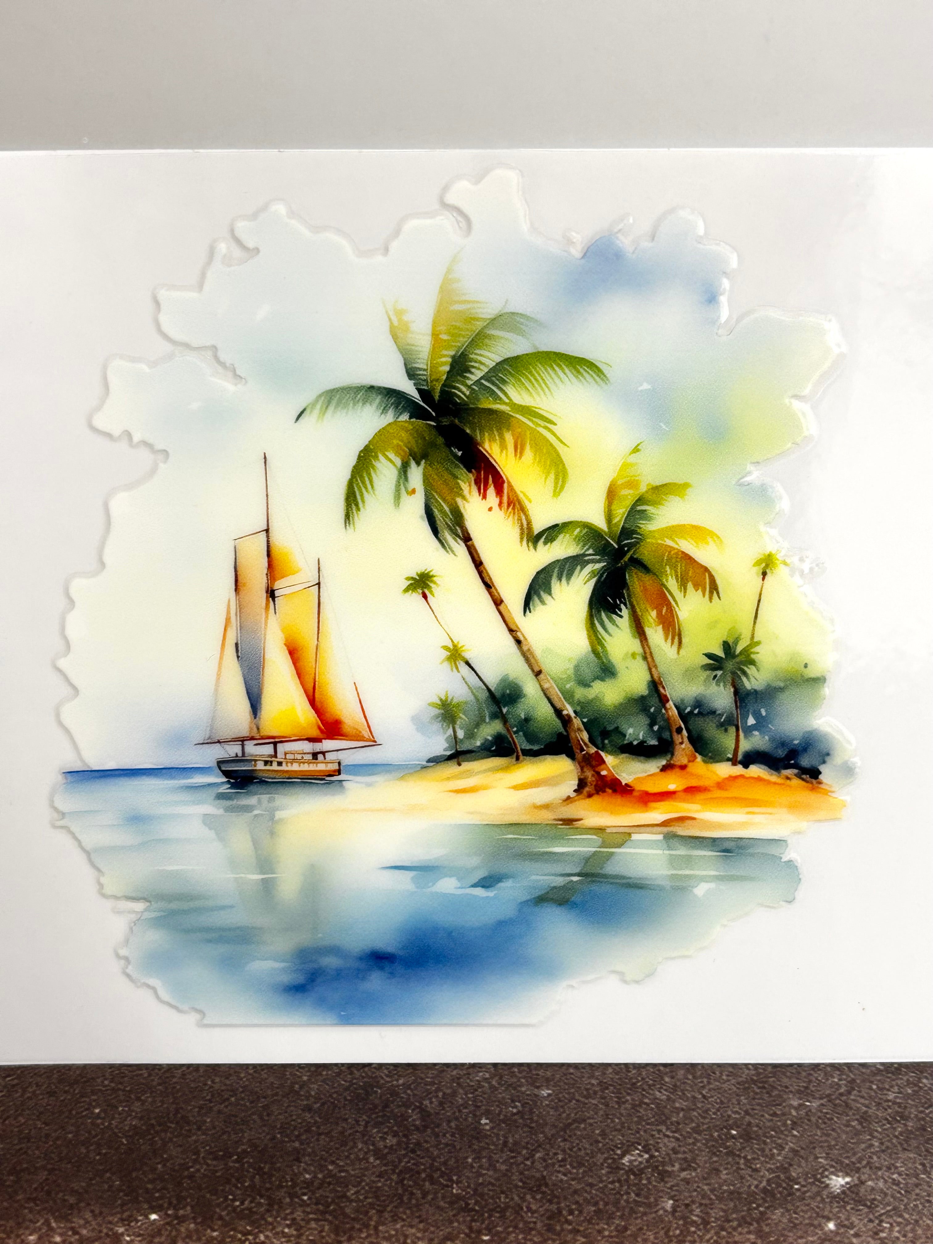 Beach w/ Sailboat - Decal