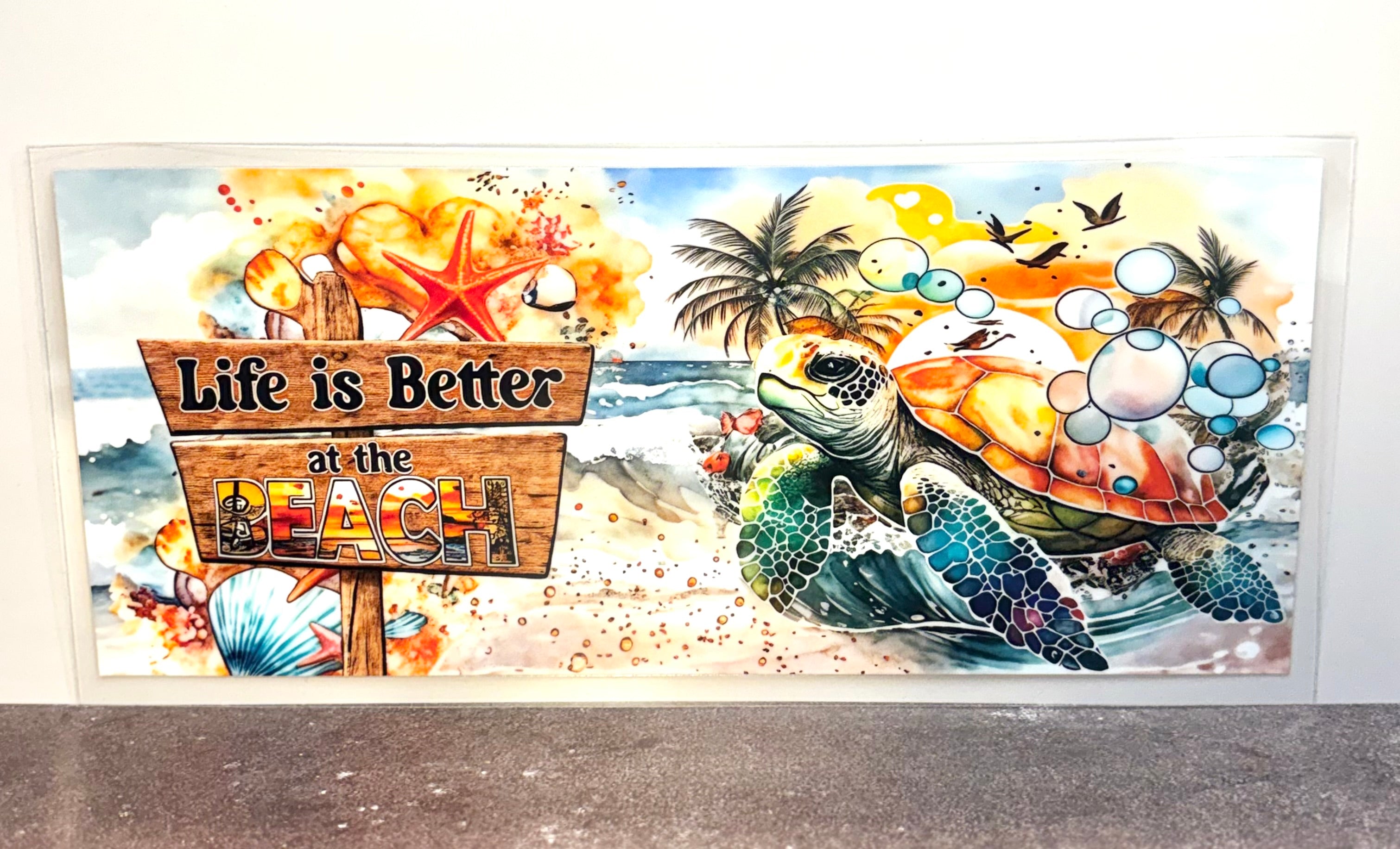 Life Is Better At The Beach - Sea Turtle(Gold) - Wrap