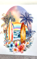 Surf Board - (purple) - Decal