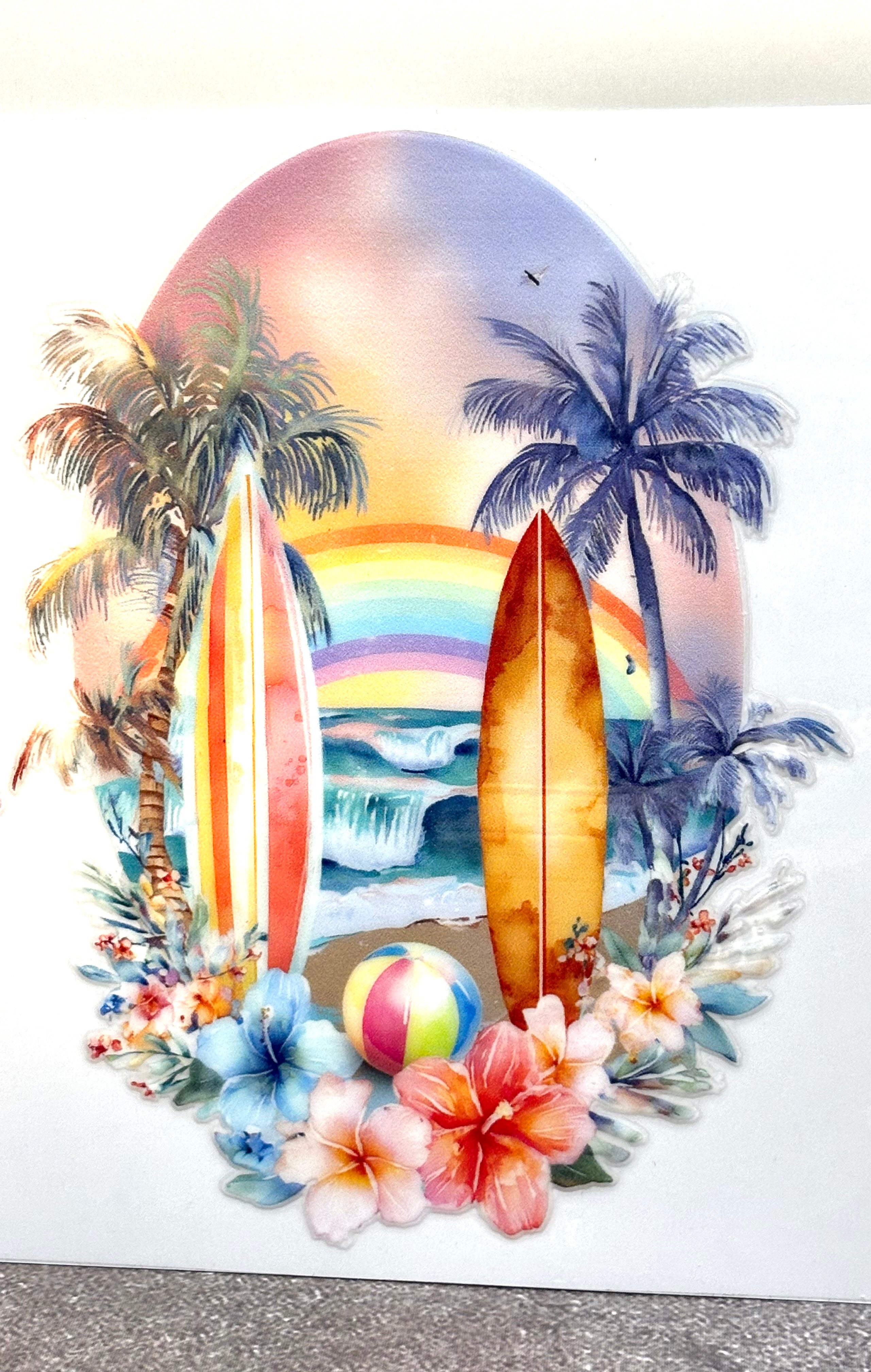 Surf Board - (purple) - Decal