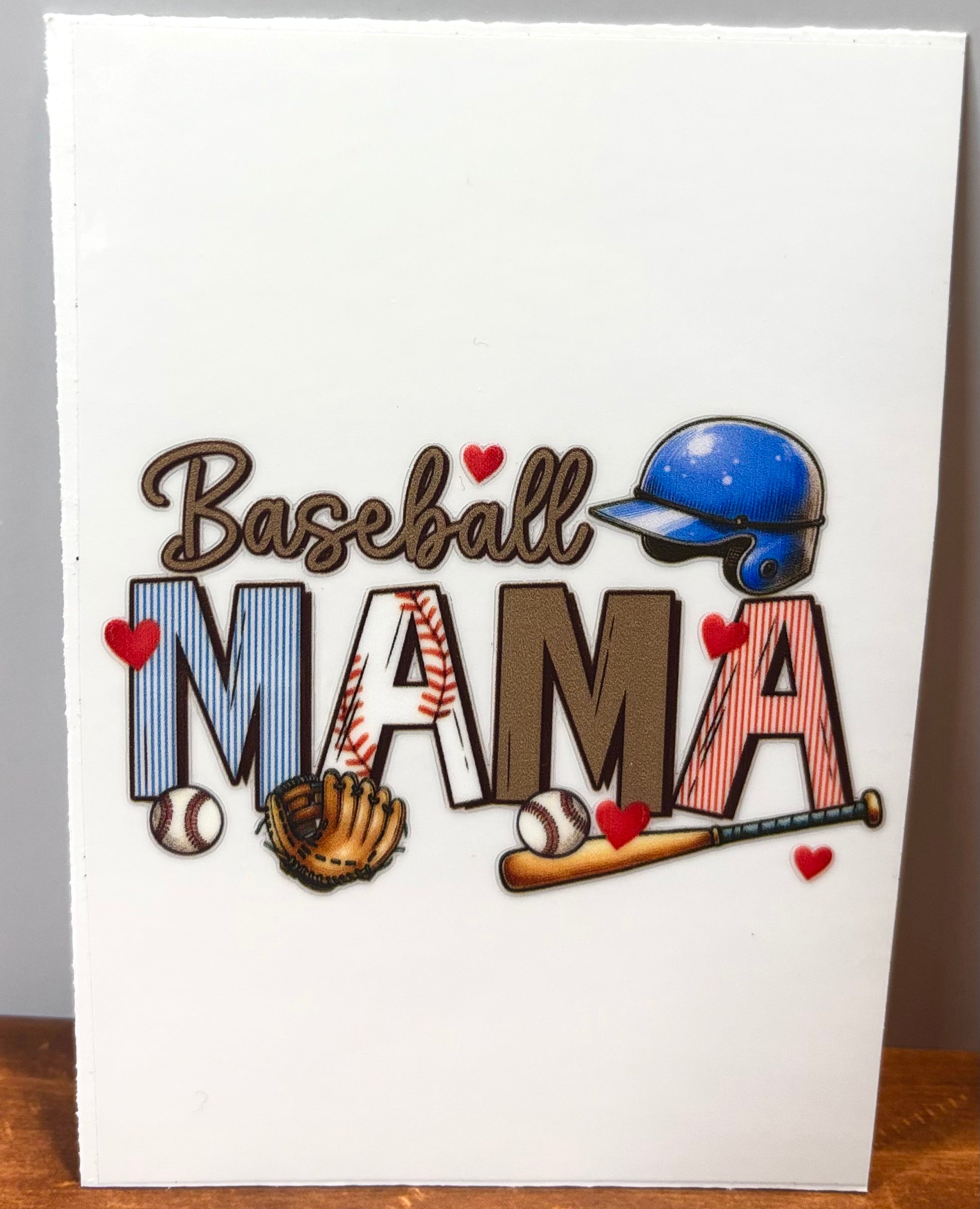Baseball Mama (blue helmet) - Decal
