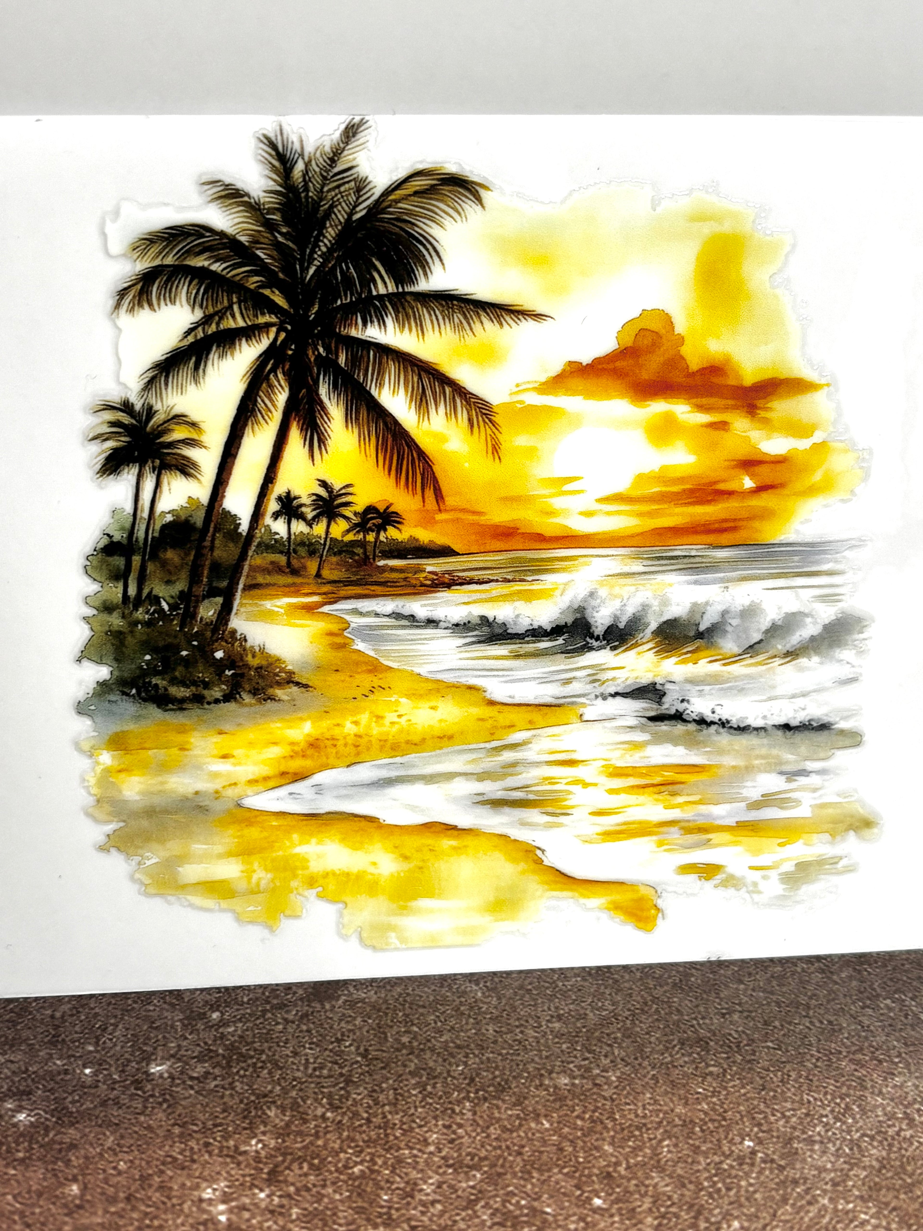 Gold Tint Tide Beach View - Decal