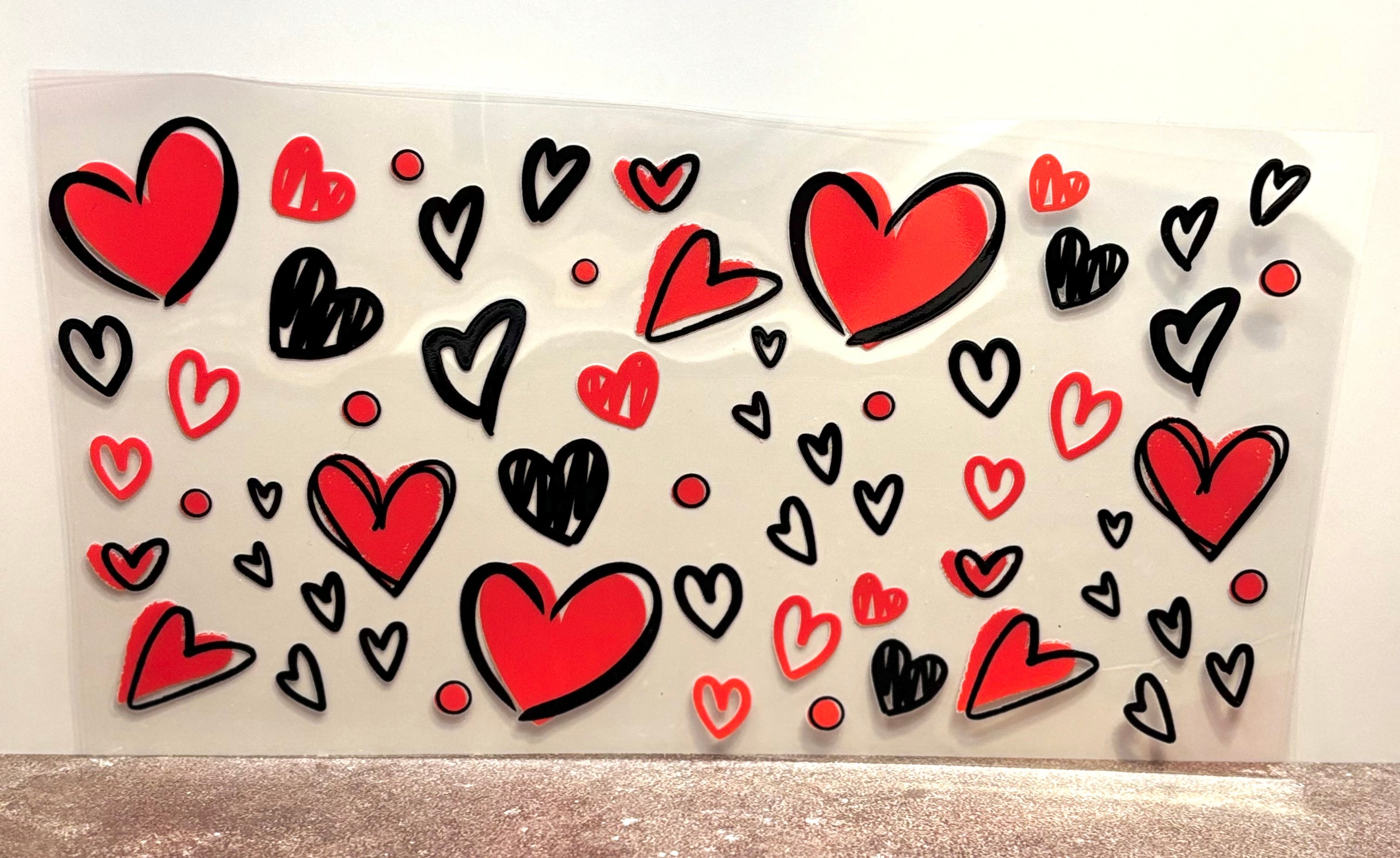 Red & Black Hearts - Wrap