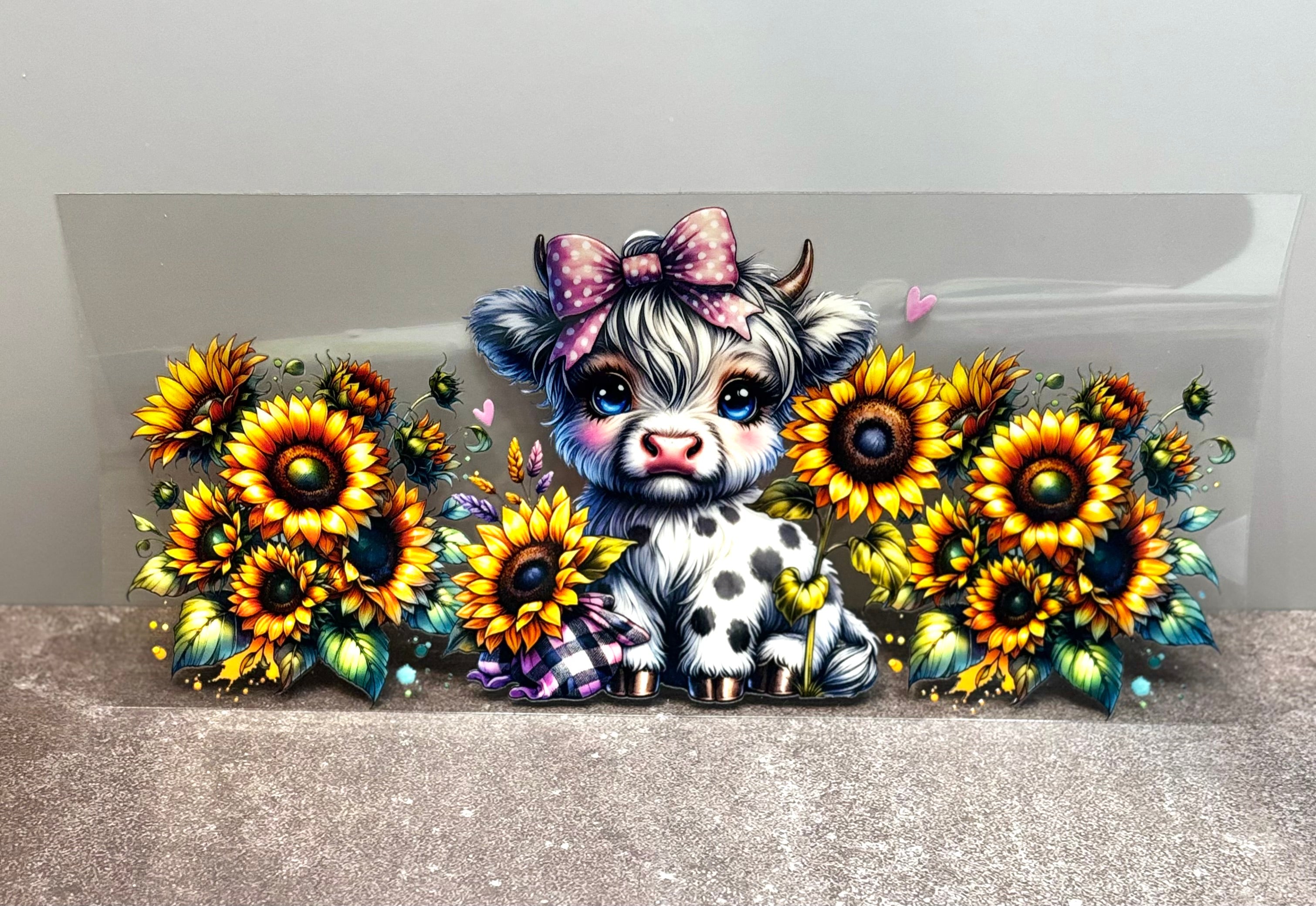 Highland Cow & Sunflowers - Wrap