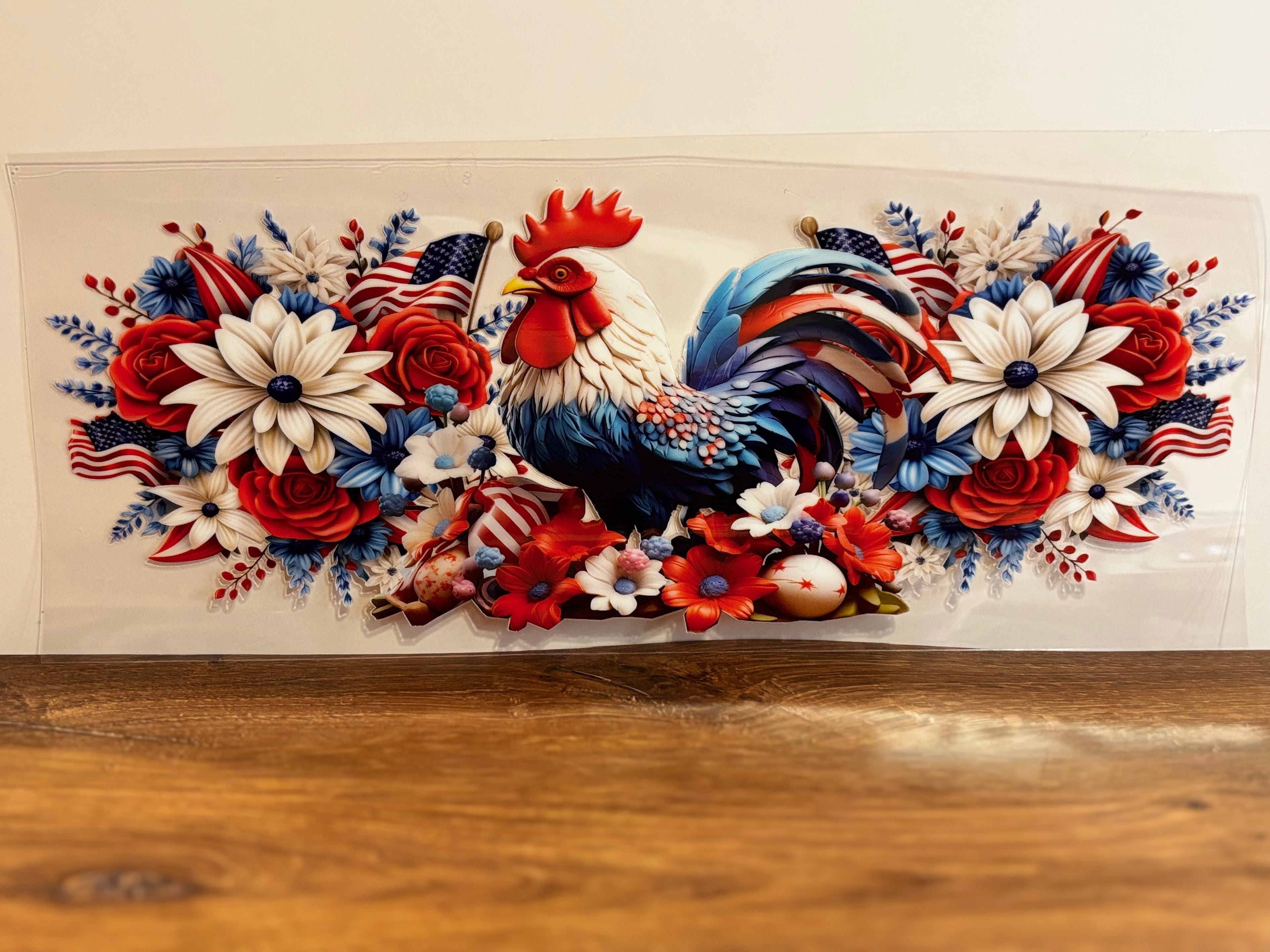 Red White & Blue Rooster - Wrap