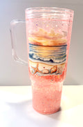 40oz Acrylic Snowglobe Tumbler - Sand Waterfall