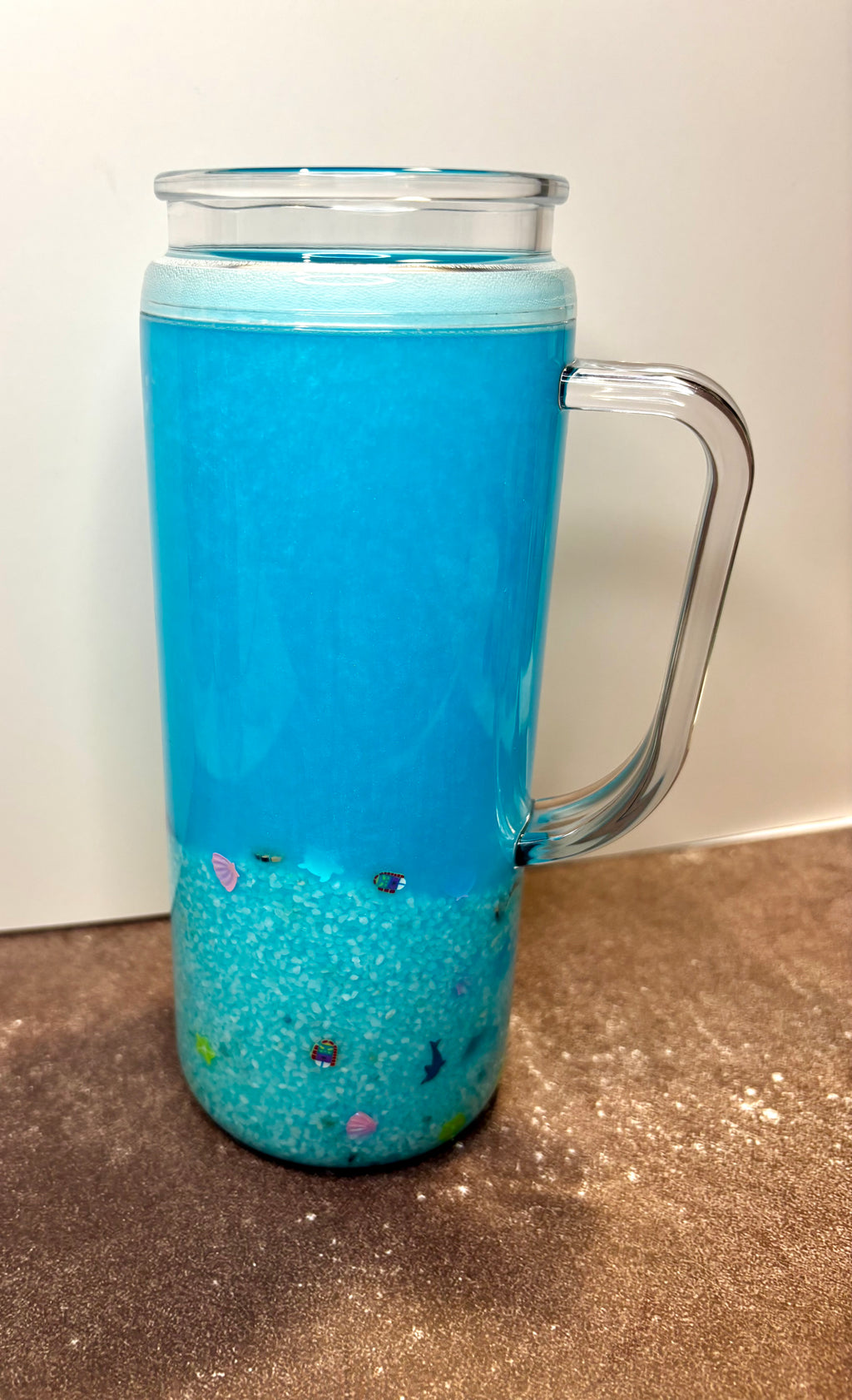 20oz Acrylic Snowglobe Tumbler - Beach - read description