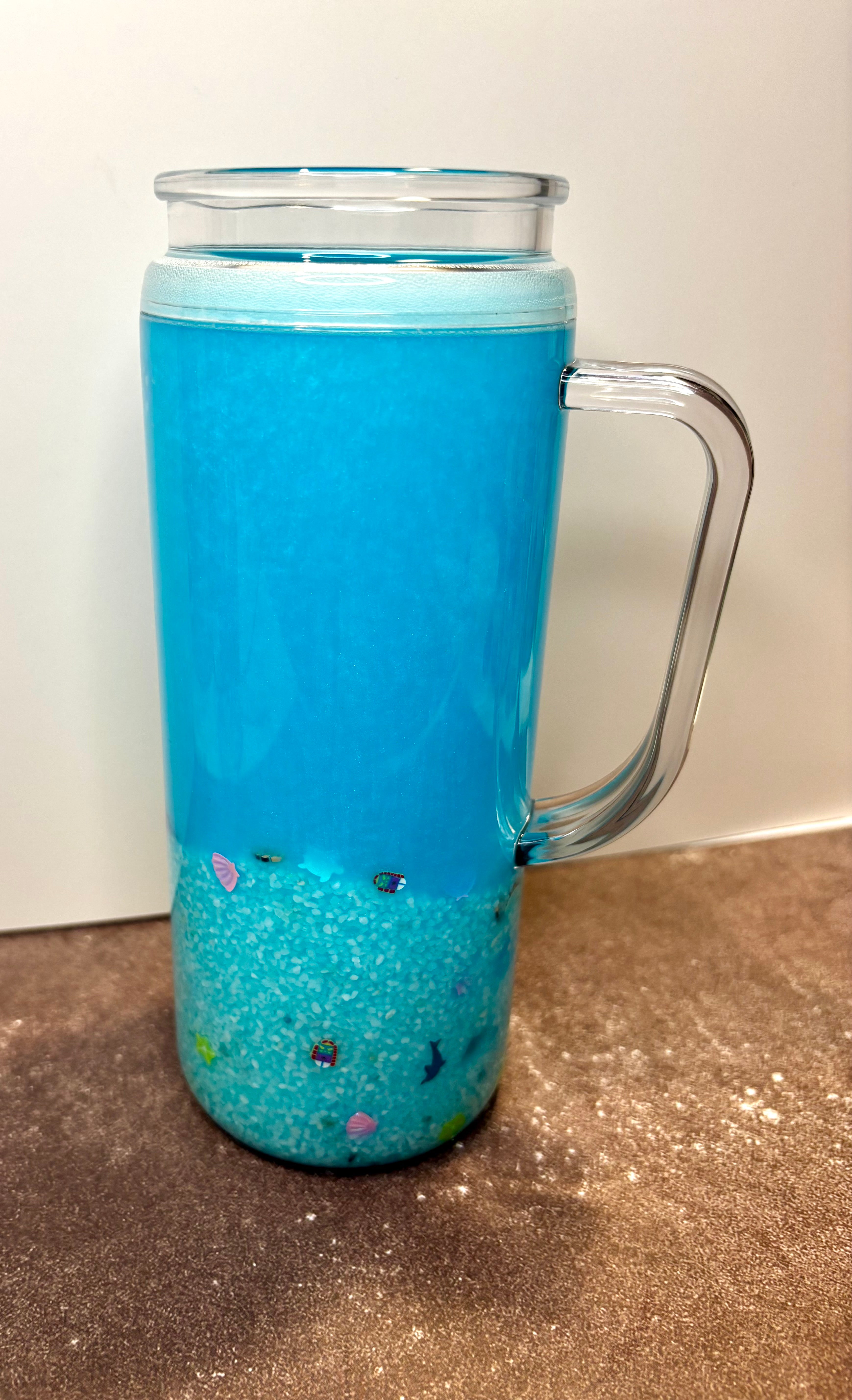 20oz Acrylic Snowglobe Tumbler - Beach - read description