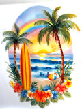 Surf Board - (blue) -Decal