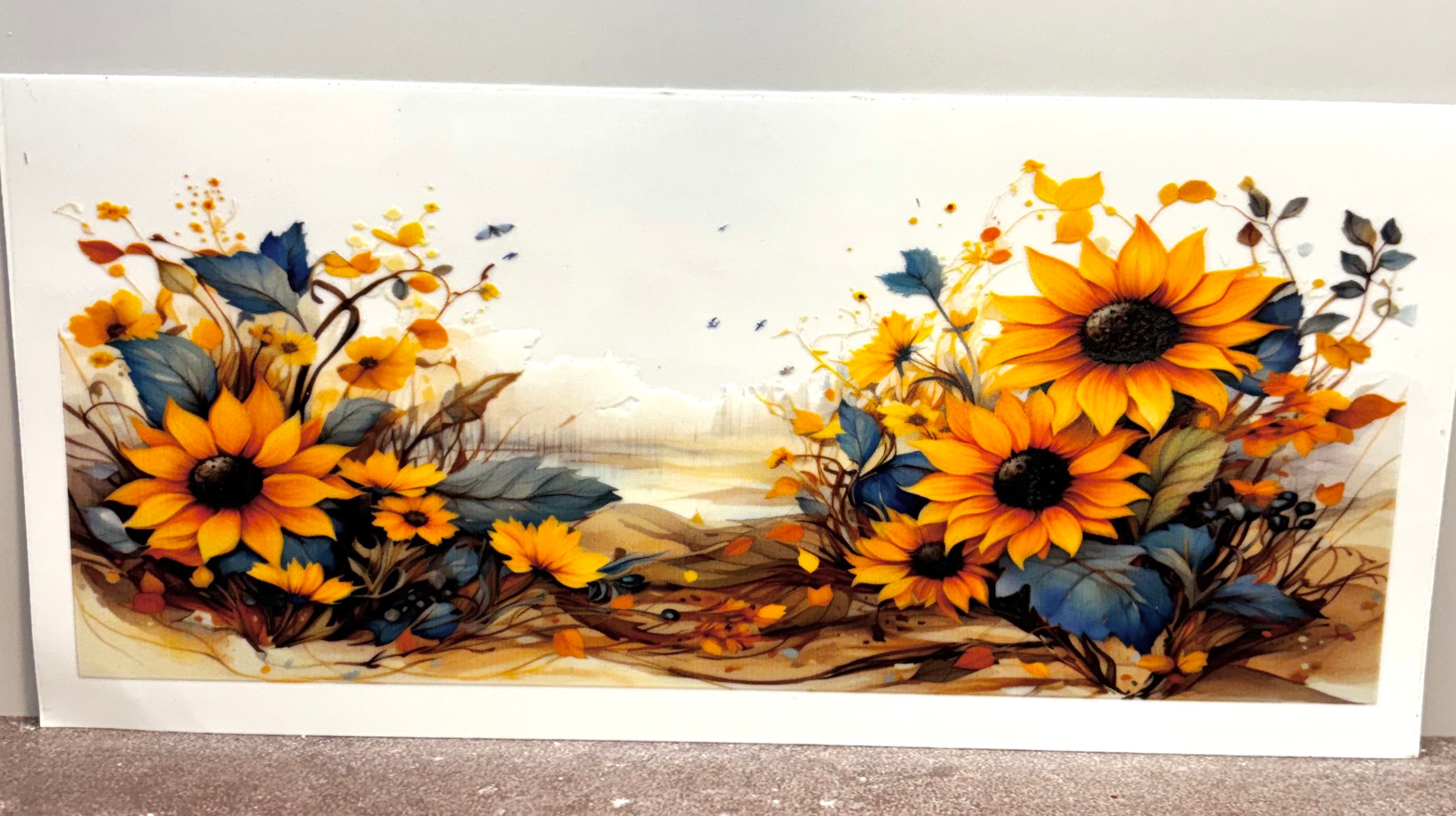 Sunflower Blue Leaves - Wrap