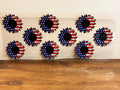 Red White Blue Flowers - Wrap