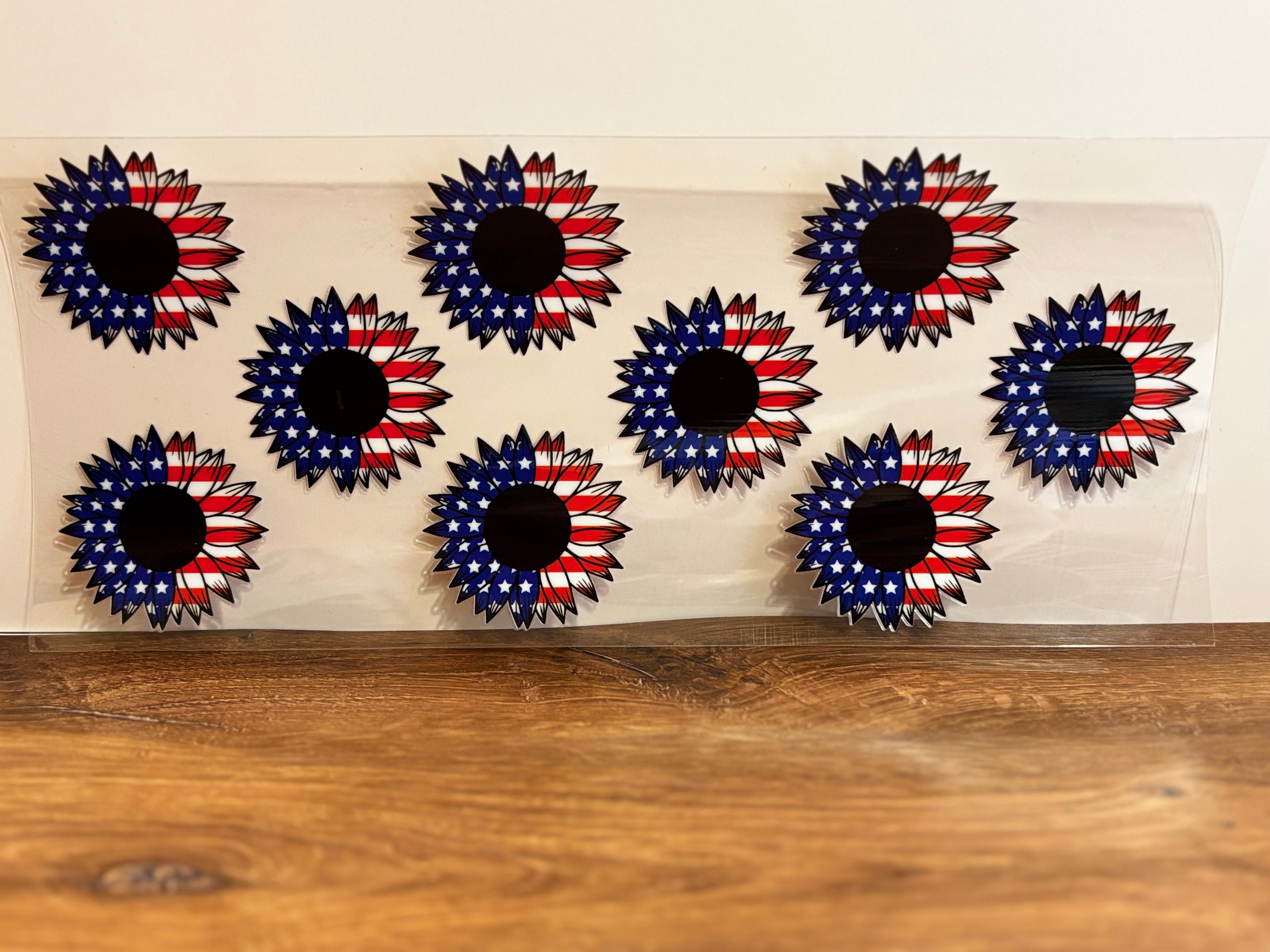 Red White Blue Flowers - Wrap