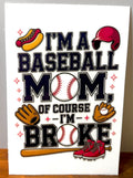 Broke Baseball Mama - Decal
