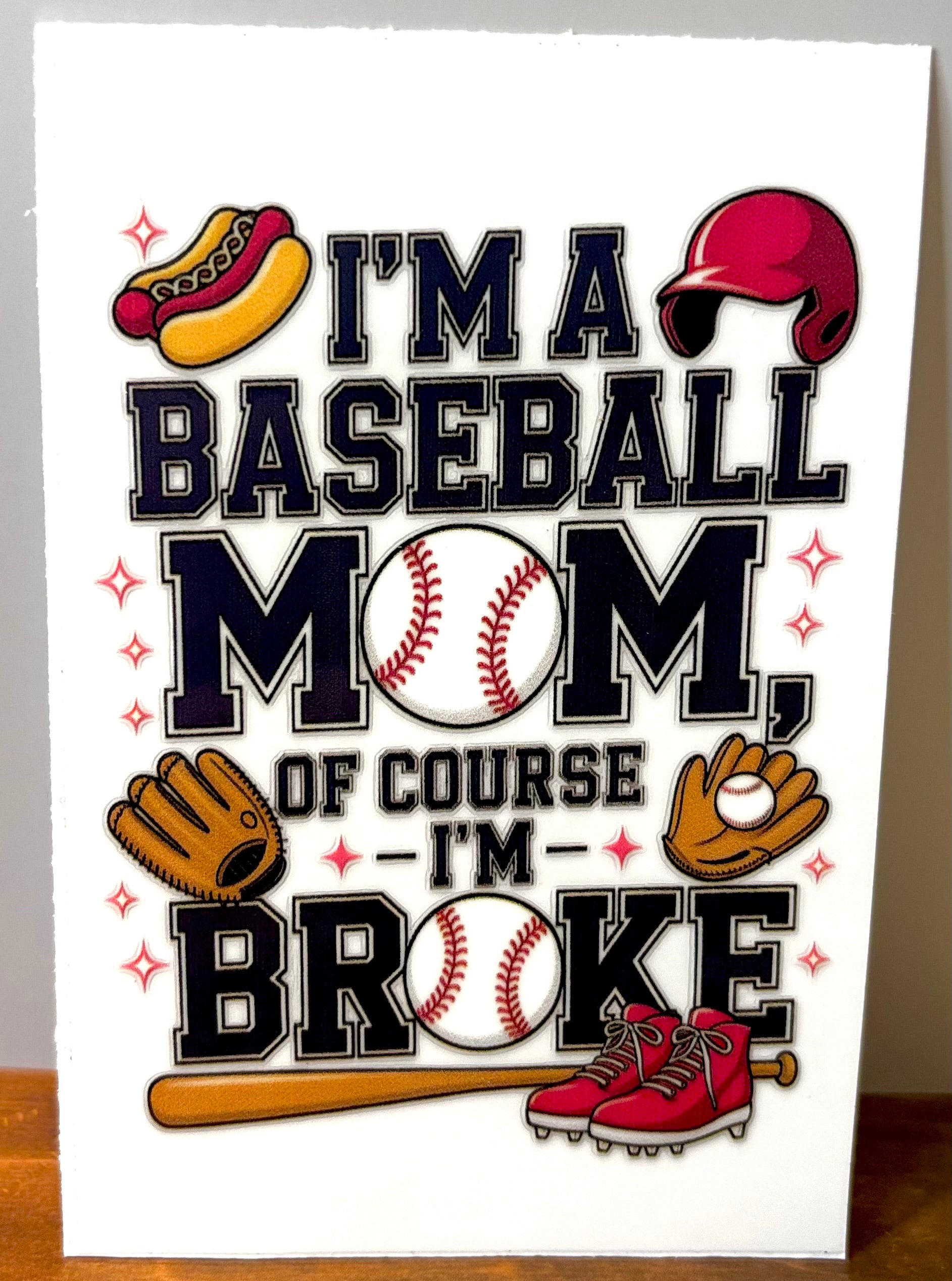 Broke Baseball Mama - Decal