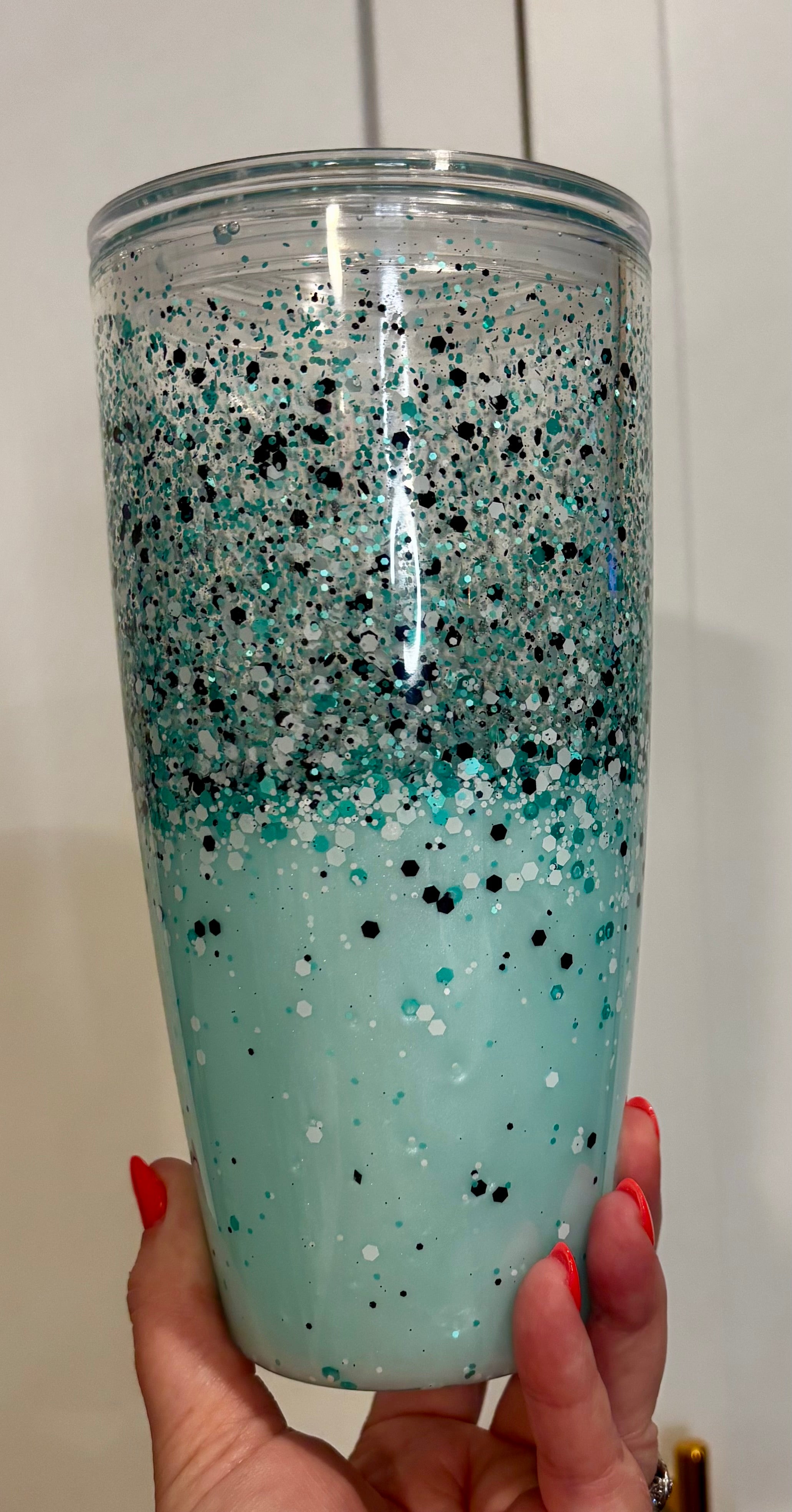 24oz Acrylic Snowglobe Tumbler - Lava Style - read description