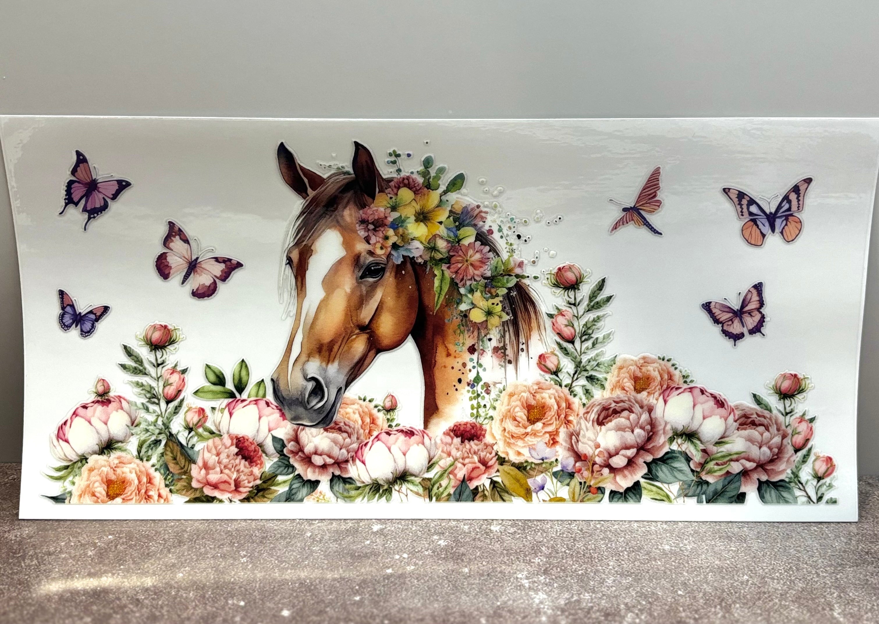 Horse with Butterflies & Wildflowers - Wrap