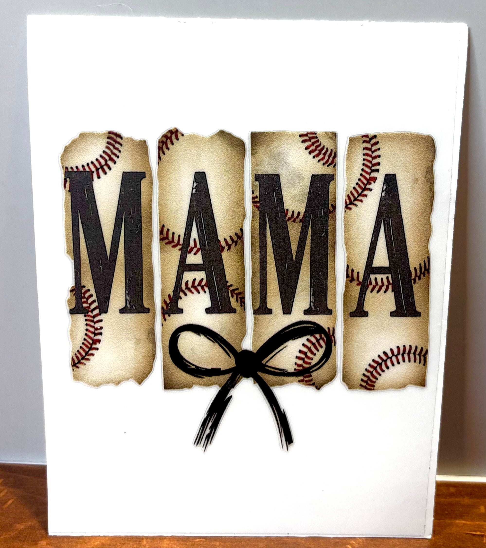 Baseball Mama Black Bow - Decal