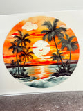 Round Ocean Sunset - Decal