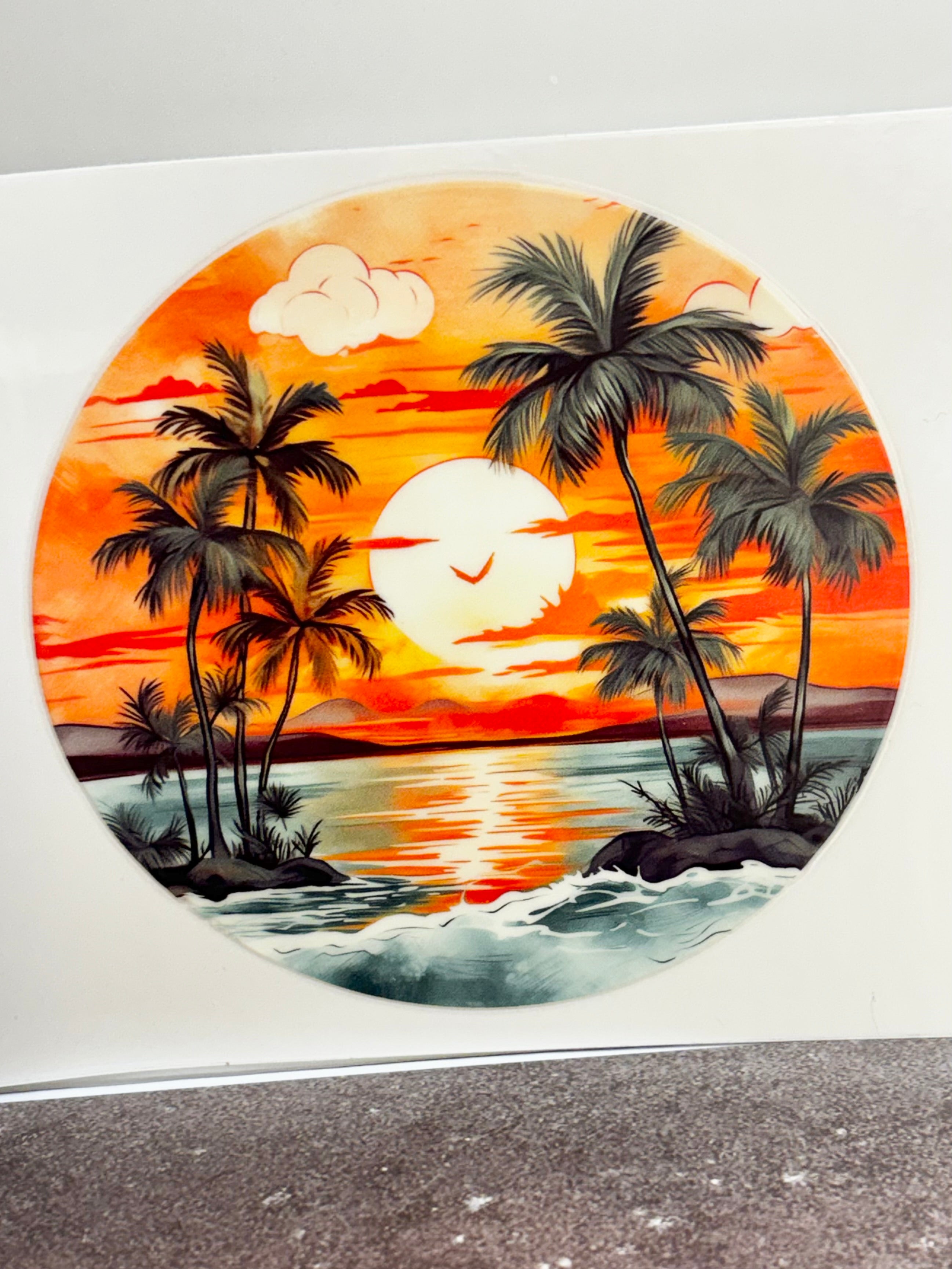 Round Ocean Sunset - Decal