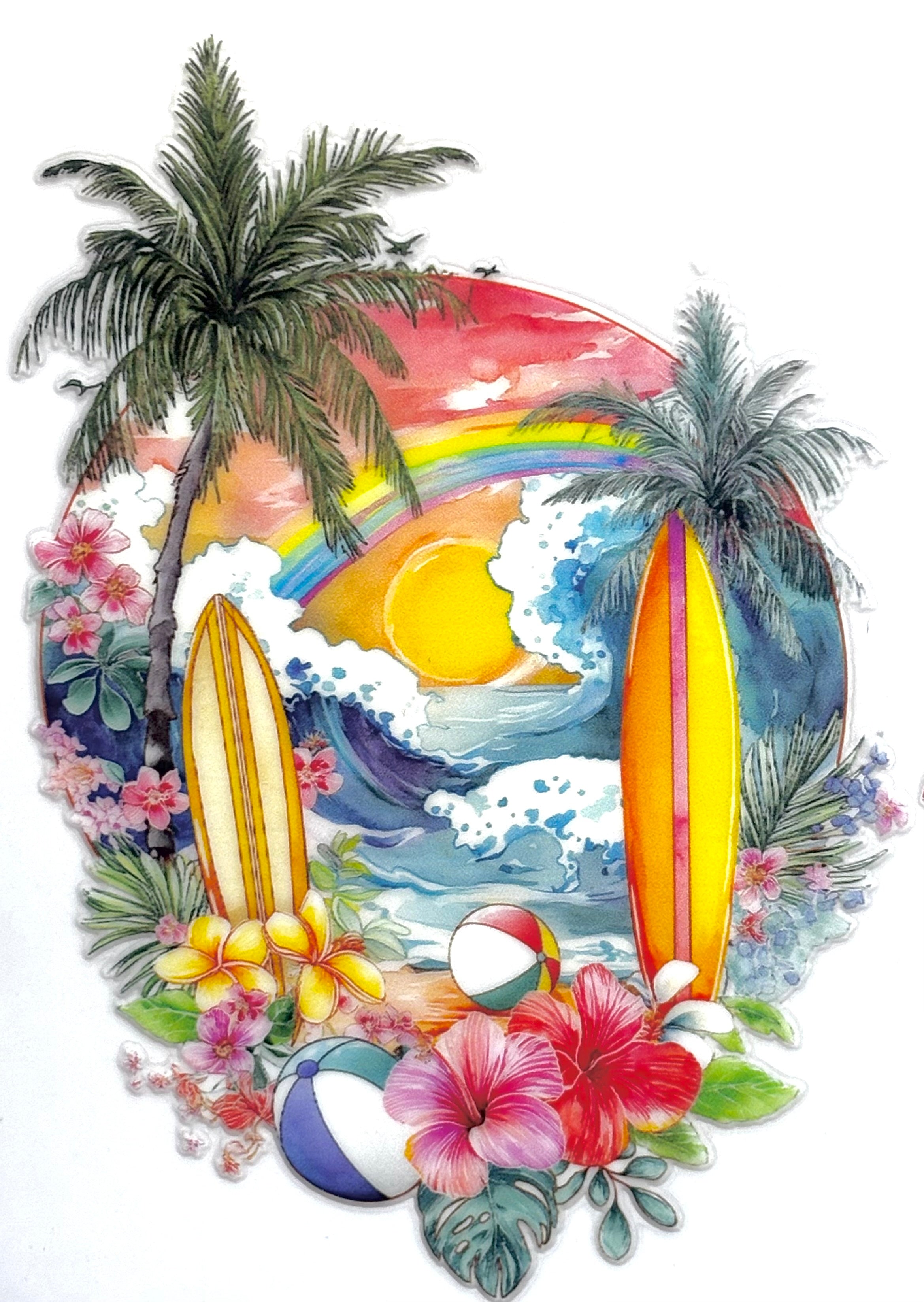 Surf Board - (red) - Decal