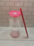 16oz Acrylic Snowglobe - Hot Pink