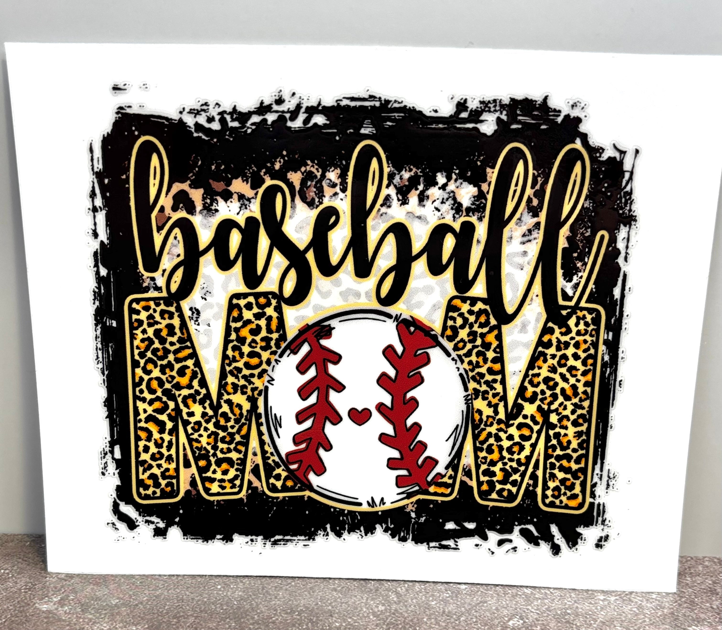Baseball Mom Black Border - Decal