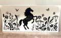Black & White Horse with Flowers - Wrap