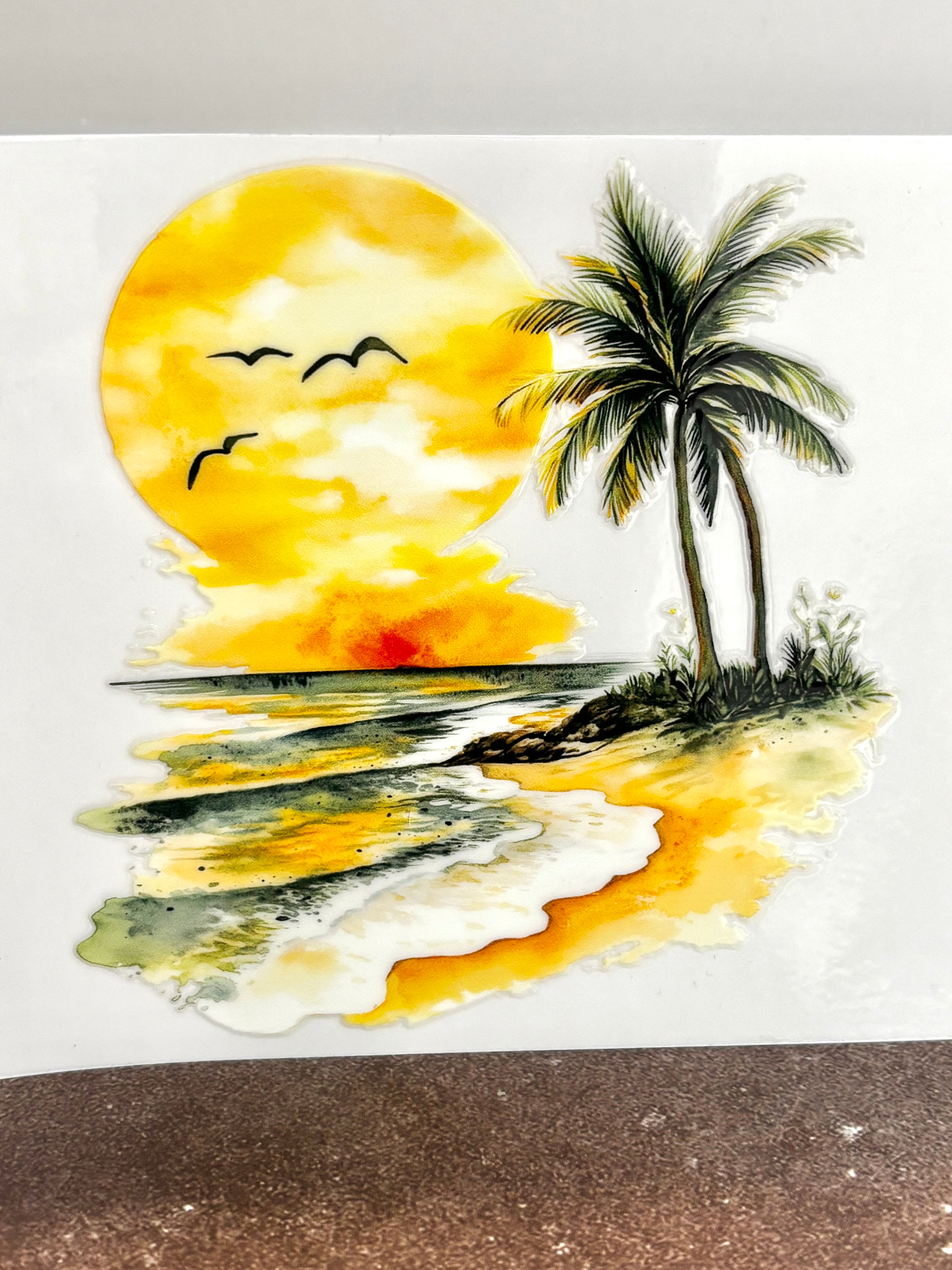 Gold Tint Beach View - Decal