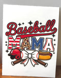 Baseball Mama (white bow) - Decal