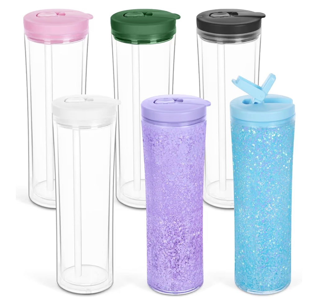 Pre-made 20oz Acrylic Snowglobe Water Bottle
