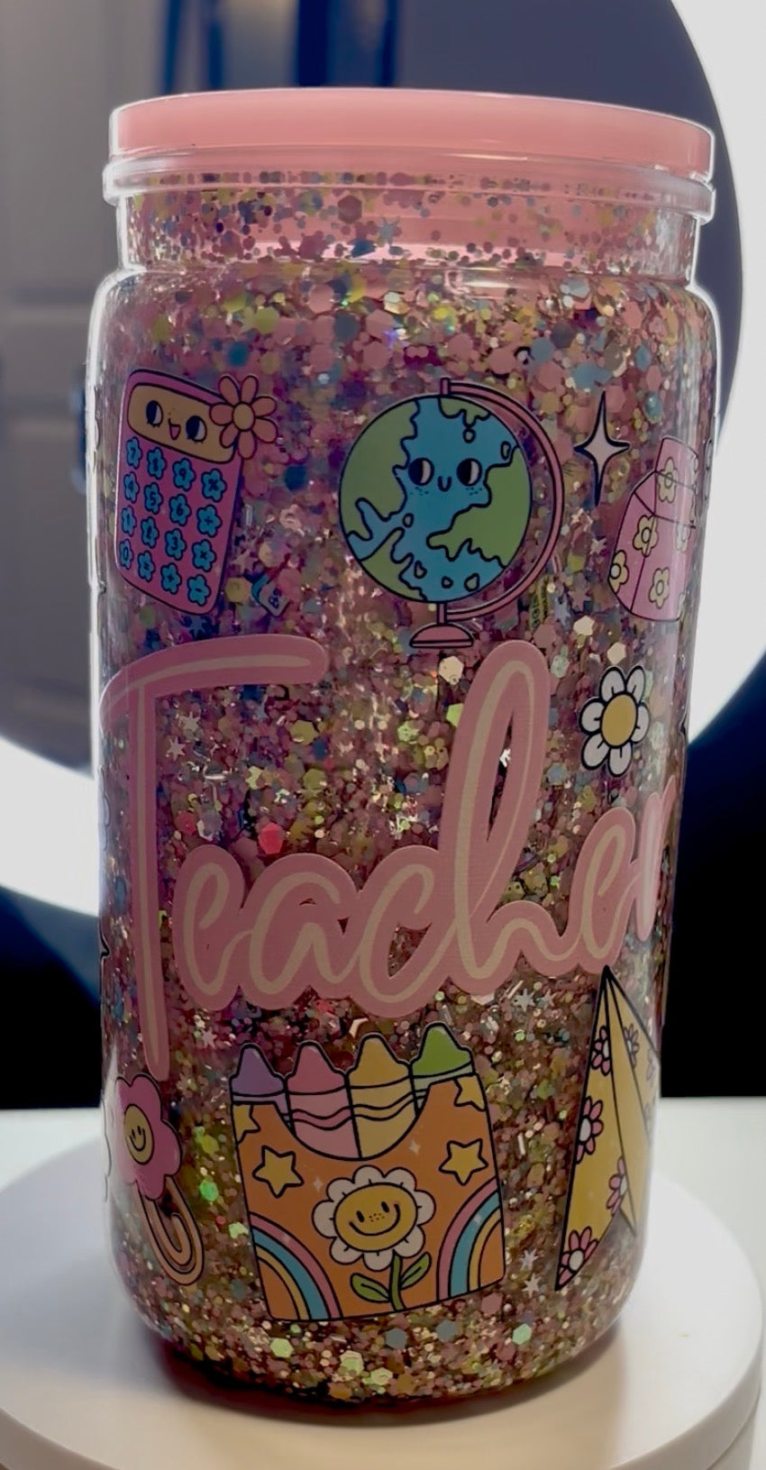 16oz Acrylic Snowglobe Tumbler - Teacher