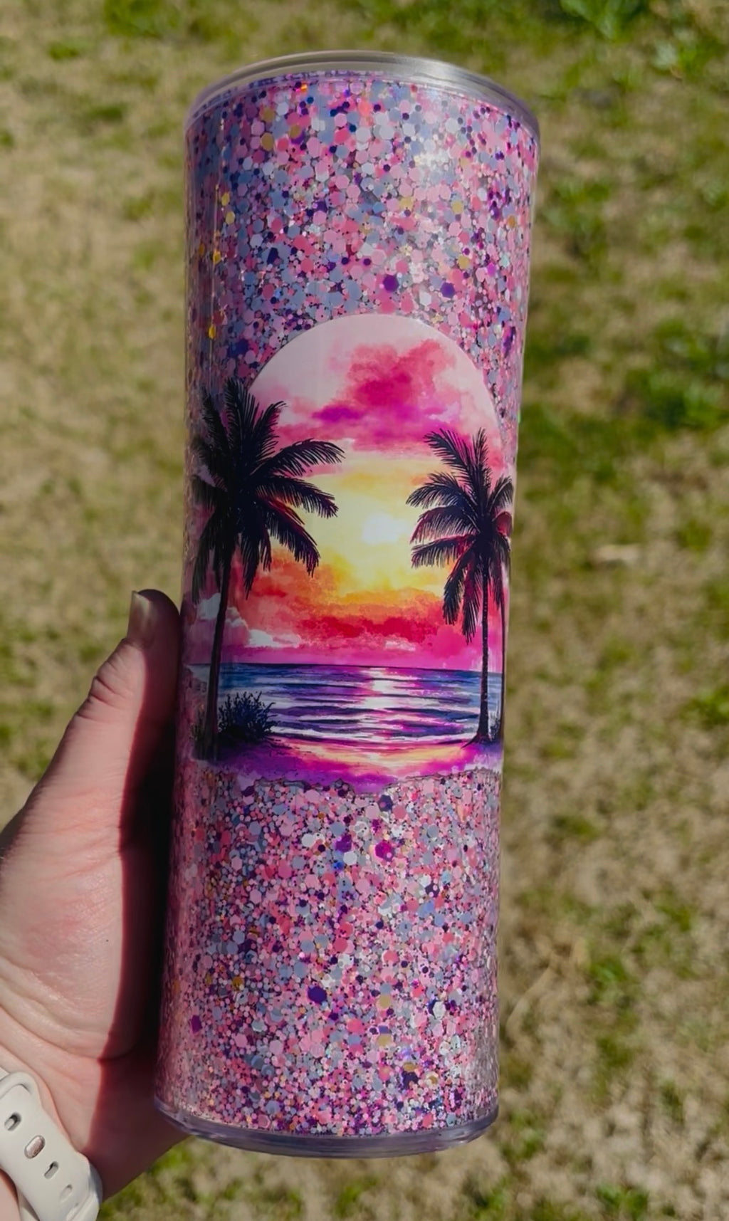 Pre-made 20oz Acrylic Snowglobe - Water Bottle