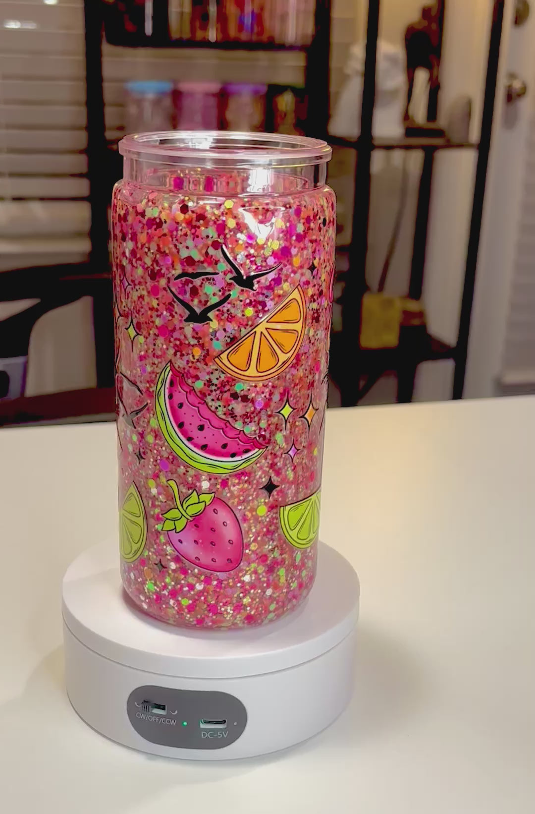 16oz Acrylic Snowglobe Tumbler - Summer Days